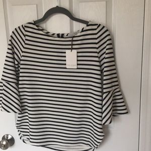 Navy & white stripe top